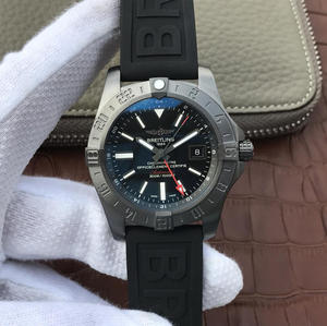 GF Breitling Avenger II World Time Watch (Avenger II GMT) black face four hands GF Breitling Avenger II World Time Watch (Avenger II GMT) black face four hands