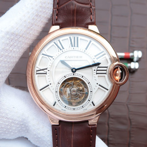 Cartier sininen ilmapallo todellinen turbillon huippuluokan liikkuva mekaaninen miesten kello (44MM). Cartier sininen ilmapallo todellinen turbillon huippuluokan liikkuva mekaaninen miesten kello (44MM).
