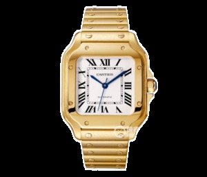 BV Cartier New Santos (Miesten suuri) tapauksessa: 316 materiaali dial 18K gold watch BV Cartier New Santos (Miesten suuri) tapauksessa: 316 materiaali dial 18K gold watch