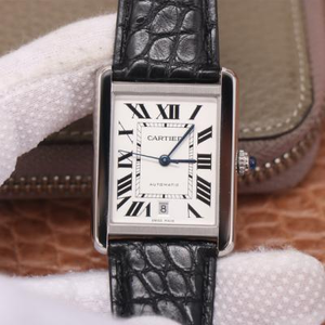 A8 CARTIER TANK SOLO Erittäin ohut miesten kello American Alligator -nahkahihna. Miesten automaattinen mekaaninen kello A8 CARTIER TANK SOLO Erittäin ohut miesten kello American Alligator -nahkahihna. Miesten automaattinen mekaaninen kello