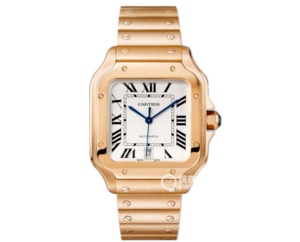 BV Cartier New Santos (Naisten Medium) asia: 316 materiaali dial 18K gold watch BV Cartier New Santos (Naisten Medium) asia: 316 materiaali dial 18K gold watch