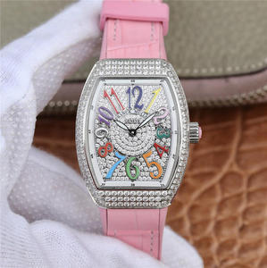 ABF Muller Franck Muller V32-sarjan hyvät katsella vaaleanpunainen silikoni hihna kvartsi liikkuvuutta ABF Muller Franck Muller V32-sarjan hyvät katsella vaaleanpunainen silikoni hihna kvartsi liikkuvuutta