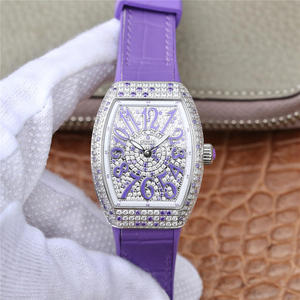 ABF Muller Franck Muller V32-sarjan hyvät katsella violetti silikoni hihna kvartsi liikkuvuutta ABF Muller Franck Muller V32-sarjan hyvät katsella violetti silikoni hihna kvartsi liikkuvuutta