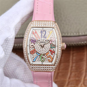 ABF Muller Franck Muller V32-sarjan hyvät katsella vaaleanpunainen silikoni hihna kvartsi liikkuvuutta ABF Muller Franck Muller V32-sarjan hyvät katsella vaaleanpunainen silikoni hihna kvartsi liikkuvuutta