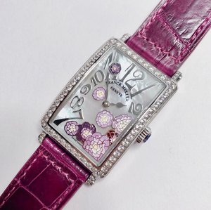 Franck Muller LONG ISLAND Long Island sarja kauneimmista naisten kvartsi vyö neliön katsella emali maalattu Franck Muller LONG ISLAND Long Island sarja kauneimmista naisten kvartsi vyö neliön katsella emali maalattu