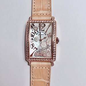 Franck Muller LONG ISLAND Long Island sarja kauneimmista naisten kvartsi vyö neliön katsella emali maalattu Franck Muller LONG ISLAND Long Island sarja kauneimmista naisten kvartsi vyö neliön katsella emali maalattu