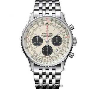 GF Factory Breitling Aviation Chronograph 1 B01 Chronograph, miesten automaattinen mekaaninen chronograph, valkoinen levy, teräsbändi GF Factory Breitling Aviation Chronograph 1 B01 Chronograph, miesten automaattinen mekaaninen chronograph, valkoinen levy, teräsbändi