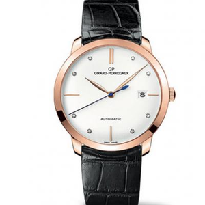 FK Girard Perregaux 1966 -sarja 49525-52-1A1-BK6A miesten mekaaninen kello ruusukulta valkoinen kilpi FK Girard Perregaux 1966 -sarja 49525-52-1A1-BK6A miesten mekaaninen kello ruusukulta valkoinen kilpi