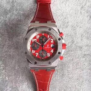 AP Audemars Piguet 12 pientä sekuntia F1 punainen kasvot (valmistaja JF), halkaisija 42 mm. AP Audemars Piguet 12 pientä sekuntia F1 punainen kasvot (valmistaja JF), halkaisija 42 mm.