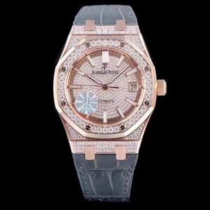 JF AP Audemars Piguet Royal Oak 15452 Gypsophila Diamond Tapauksessa Pari Katsella Flash Blind Mies 41mm halkaisija nainen 37mm JF AP Audemars Piguet Royal Oak 15452 Gypsophila Diamond Tapauksessa Pari Katsella Flash Blind Mies 41mm halkaisija nainen 37mm