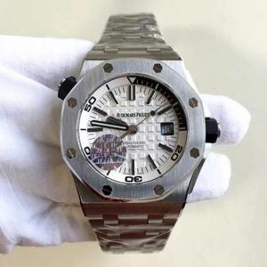 JF myynti kuningas Audemars Piguet AP Royal Oak 15703 sarjan valkoinen pinta teräs vyö versio V8 versio varustettu 3120 liikkeen malli 15710