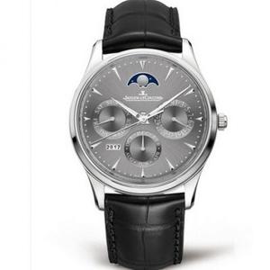 V9 replica Jaeger-LeCoultre Perpetual Calendar Master -sarja 130354J Harmaalevy mekaaninen miesten kello.