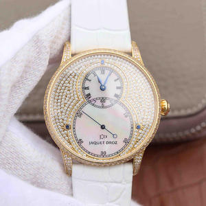 Jaquet Droz Grand Second Hand Series J014013226 Diamond-nastainen Gypsophila 18k Kulta Valkoinen Vyö Miesten Watch Jaquet Droz Grand Second Hand Series J014013226 Diamond-nastainen Gypsophila 18k Kulta Valkoinen Vyö Miesten Watch
