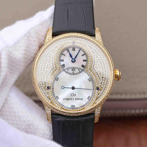 Jaquet Droz Second hand -sarja J014013226 timanttikuulattu gypsophila 18k kultainen miesten kello. Jaquet Droz Second hand -sarja J014013226 timanttikuulattu gypsophila 18k kultainen miesten kello.