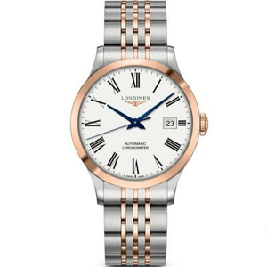 AF Longines Pioneer -sarja L2.820.5.11.7 Miesten mekaaninen kellokorkeuden uudelleensovituspöydän taso ruusukuldin välillä AF Longines Pioneer -sarja L2.820.5.11.7 Miesten mekaaninen kellokorkeuden uudelleensovituspöydän taso ruusukuldin välillä