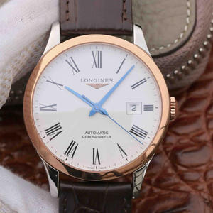 AF Longines Pioneer-sarjan miesten mekaaninen katsella uusi tyyli ohut kaaren muotoinen tapauksessa sininen neula kultan välillä AF Longines Pioneer-sarjan miesten mekaaninen katsella uusi tyyli ohut kaaren muotoinen tapauksessa sininen neula kultan välillä
