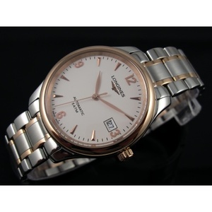 Longines Longines Master Series Miesten Watch 18K Rose Gold Steel Band Sveitsin miesten katsella valkoiset kasvot Longines Longines Master Series Miesten Watch 18K Rose Gold Steel Band Sveitsin miesten katsella valkoiset kasvot