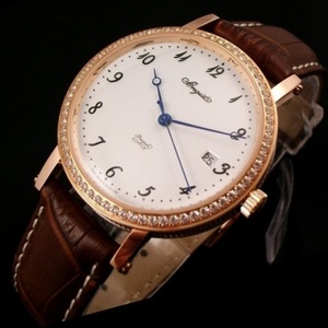 Breguet Breguet miesten katsella 18K nousi kulta tapauksessa timantteja automaattinen mekaaninen läpinäkyvä nahkahihna miesten katsella digitaalinen Breguet Breguet miesten katsella 18K nousi kulta tapauksessa timantteja automaattinen mekaaninen läpinäkyvä nahkahihna miesten katsella digitaalinen