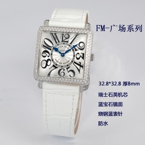 Sveitsin Franck Muller katsella Sveitsin kvartsi liikkuvuutta diamond neliö valkoinen nahka hihna hyvät katsella Sveitsin Franck Muller katsella Sveitsin kvartsi liikkuvuutta diamond neliö valkoinen nahka hihna hyvät katsella