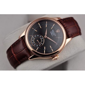 Rolex Cellini series three needle automatic mechanical watch men's watch two and a half 18K rose gold black surface Rolex Cellini series three needle automatic mechanical watch men's watch two and a half 18K rose gold black surface