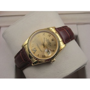 Rolex Rolex Katsella Datejust 18K kulta nahka rento muoti valkoinen nuudeli D digitaalinen asteikko miesten katsella kulta katsella sveitsin ETA liike