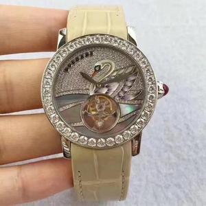 TF new BVLGARI Bvlgari new version Swan tourbillon ladies watch 316 stainless steel gold-plated case alligator leather strap TF new BVLGARI Bvlgari new version Swan tourbillon ladies watch 316 stainless steel gold-plated case alligator leather strap