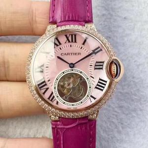 TF tuotti uuden tuotteen Cartier sininen ilmapallo sarja timantti-nastainen naisten tourbillon alkuun versio vyökello TF tuotti uuden tuotteen Cartier sininen ilmapallo sarja timantti-nastainen naisten tourbillon alkuun versio vyökello
