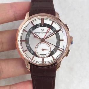 GP Girard Perregaux 1966-sarjan Dual Time Zone Watch Gold Case Gray Surface GMT ja kalenteritoiminnot ovat saatavilla TF tehdas tuotettu Automaattinen mekaaninen liike GP Girard Perregaux 1966-sarjan Dual Time Zone Watch Gold Case Gray Surface GMT ja kalenteritoiminnot ovat saatavilla TF tehdas tuotettu Automaattinen mekaaninen liike