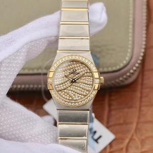 TW Omega Naisten Constellation-sarja 27mm kvartsikello alkuperäinen yksi-to-one malli ruostumaton teräs hihna TW Omega Naisten Constellation-sarja 27mm kvartsikello alkuperäinen yksi-to-one malli ruostumaton teräs hihna