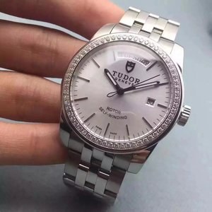 Boutique-Tudor Tudor? Jun Jue -sarjan miesten mekaaninen kellovalkoinen timantti Boutique-Tudor Tudor? Jun Jue -sarjan miesten mekaaninen kellovalkoinen timantti
