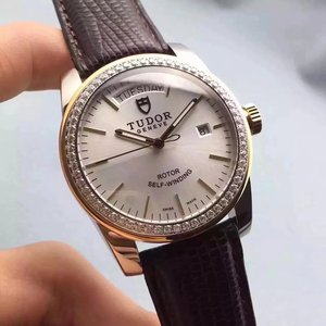 Boutique Tudor Tudor? Jun Jue-sarjan miesten mekaaninen kaksikätinen ja puoli timanttimiestä kello Boutique Tudor Tudor? Jun Jue-sarjan miesten mekaaninen kaksikätinen ja puoli timanttimiestä kello