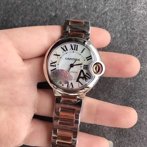 V6 tehdas Cartier sininen ilmapallo 33 helmiäinen kasvot kulta automaattinen mekaaninen nainen katsella V6 tehdas Cartier sininen ilmapallo 33 helmiäinen kasvot kulta automaattinen mekaaninen nainen katsella