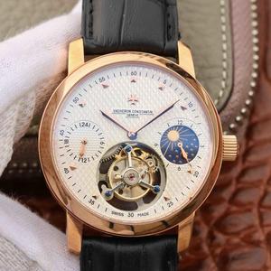 Vacheron Constantin Kineettinen energia näyttö Sun Moon Star True Tourbillon Kinetic Energia Näyttö Rose Gold White Face Miesten Watch Manual Vacheron Constantin Kineettinen energia näyttö Sun Moon Star True Tourbillon Kinetic Energia Näyttö Rose Gold White Face Miesten Watch Manual