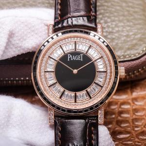 UU Piaget Satunnaiset aarteet, Erittäin ohut koko timanttikokoelma, miesten kello, lehmännahkahihna, automaattinen mekaaninen liike UU Piaget Satunnaiset aarteet, Erittäin ohut koko timanttikokoelma, miesten kello, lehmännahkahihna, automaattinen mekaaninen liike