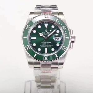 N Factory v8 alkuun replica Rolex 116610 Green Water Ghost 904L ruostumaton teräs tapauksessa täydellinen replica