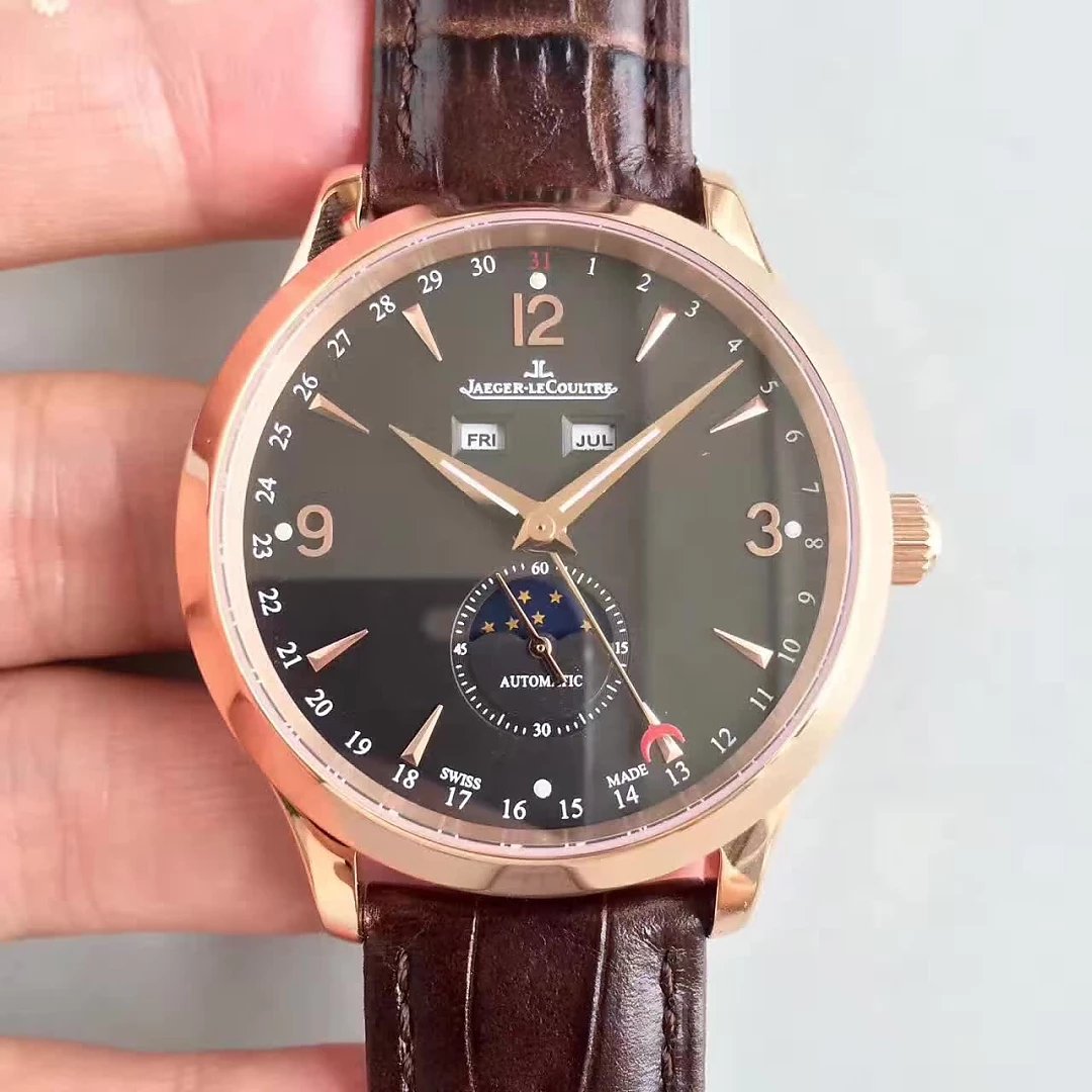 BF-kaiverrettu JL Jaeger-LeCoultre-monitoimilaitteiden klassinen sarja, automaattinen mekaaninen miesten kello, jossa on uudelleen kaiverrettu alkuperäinen liike 