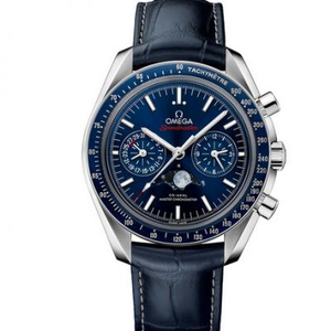 Macasamhail monarchan JH Omega Speedmaster sraith 304.33.44.52.03.001 chronograph samhail aghaidh gorm.