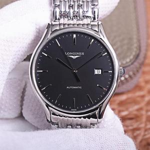 Longines magnificent series L4.921.4 lasted ten months of ingenuity, ultra-thin steel band men's mechanical watch black face