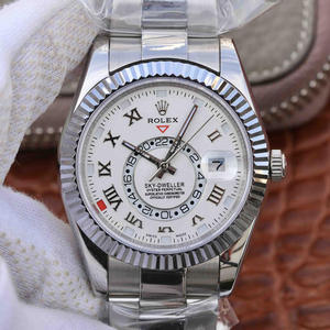 Re-engraved Rolex Oyster Perpetual SKY-DWELLER Series Men's Mechanical Watch White Face Re-engraved Rolex Oyster Perpetual SKY-DWELLER Series Men's Mechanical Watch White Face