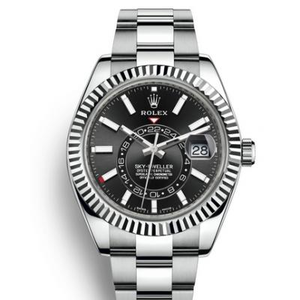 Re-engraved Rolex Oyster Perpetual SKY-DWELLER series m326934-0005 men's mechanical watch black noodle style bar scale Re-engraved Rolex Oyster Perpetual SKY-DWELLER series m326934-0005 men's mechanical watch black noodle style bar scale
