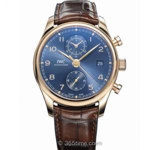 IWC Serie Portoghese IW390305 Rose Gold Blue Disc Chronograph Mechanical Men's Watch. IWC Serie Portoghese IW390305 Rose Gold Blue Disc Chronograph Mechanical Men's Watch.